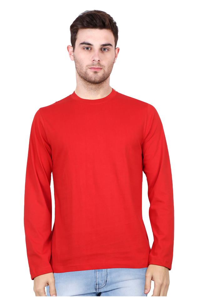 Male Round Neck Full Sleeve Red