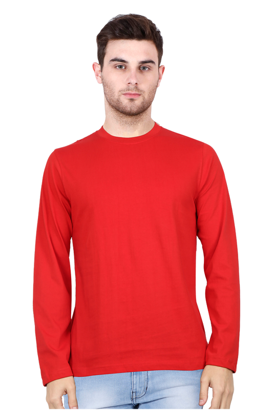 Male Round Neck Full Sleeve Red