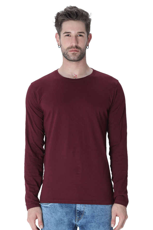 Male Round Neck Full Sleeve Red